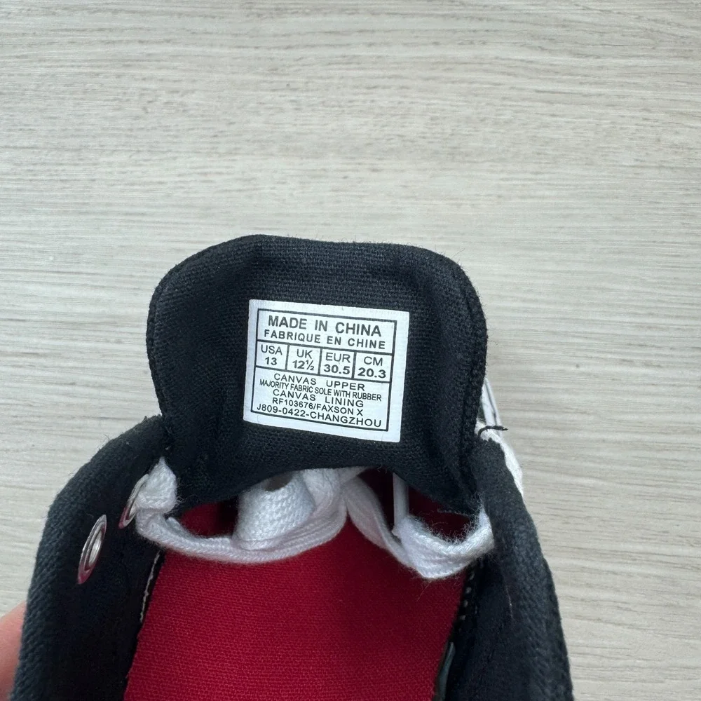Polo Ralph Lauren Faxson Sneaker Boys 13 Black Red Canvas Pony